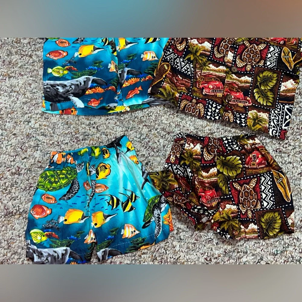 Boys Colorful Tropical‎ Print outfits, 6 months, Hawaiian shirt, Hawaiian outfit